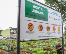 Inauguração da Horta Comunitária Moradias Marumbi do programa da Secretaria de Estado da Agricultura e do Abastecimento,  nesta quinta-feira (16), no bairro Uberaba, em Curitiba