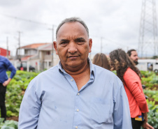 Inauguração da Horta Comunitária Moradias Marumbi do programa da Secretaria de Estado da Agricultura e do Abastecimento,  nesta quinta-feira (16), no bairro Uberaba, em Curitiba. Waldeci Xavier de Oliveira, presidente da Associação Dos Moradores e Amigos De Moradias Marumbi II  22/01/2020  -  Foto: Geraldo Bubniak/AEN