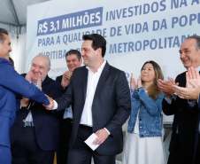 A primeira unidade de cuidados paliativos do Sul do Brasil com atendimento pelo Sistema Único de Saúde (SUS), o Hospice Erasto Gaertner, foi inaugurada nesta sexta-feira (24), em Curitiba, com a presença do governador Carlos Massa Ratinho Junior. Foto: Rodrigo Felix Leal