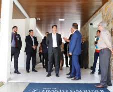 A primeira unidade de cuidados paliativos do Sul do Brasil com atendimento pelo Sistema Único de Saúde (SUS), o Hospice Erasto Gaertner, foi inaugurada nesta sexta-feira (24), em Curitiba, com a presença do governador Carlos Massa Ratinho Junior. Foto: Rodrigo Felix Leal