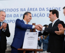 A primeira unidade de cuidados paliativos do Sul do Brasil com atendimento pelo Sistema Único de Saúde (SUS), o Hospice Erasto Gaertner, foi inaugurada nesta sexta-feira (24), em Curitiba, com a presença do governador Carlos Massa Ratinho Junior. Foto: Rodrigo Felix Leal
