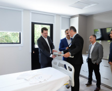 A primeira unidade de cuidados paliativos do Sul do Brasil com atendimento pelo Sistema Único de Saúde (SUS), o Hospice Erasto Gaertner, foi inaugurada nesta sexta-feira (24), em Curitiba, com a presença do governador Carlos Massa Ratinho Junior. Foto: Rodrigo Felix Leal