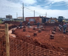 As obras de implantação de mais um reservatório de água para Cascavel tiveram início na primeira quinzena de janeiro. A nova unidade terá capacidade para armazenar 2 milhões de litros de água e vai beneficiar diretamente aos moradores na região Norte da cidade. Com esse empreendimento, a Sanepar amplia em 200% a capacidade de reservação dos bairros que integram a região.  -  Cascavel, 29/01/2020  - Foto: Divulgação Sanepar