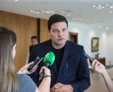 Projeto prevê a duplicação de aproximadamente seis quilômetros da rodovia, entre o posto da Polícia Rodoviária Federal (PRF) e o trevo do distrito de São João do Oeste. Projeto executivo será doado pela Associação Comercial e Industrial de Cascavel (ACIC)  Curitiba, 30/01/2020 - Foto: Geraldo Bubniak/AEN