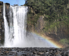 A primeira disputa dos Jogos de Aventura e Natureza em 2020 acontece na região das grandes cachoeiras de Prudentópolis, no centro-sul do Paraná, em Guarapuava e Turvo, na região central. Foto: José Fernando Ogura/AEN