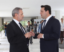 O governador Carlos Massa Ratinho Junior participa neste dia 03/02 da retomada dos trabalhos em plenário na Assembleia Legislativa do Paraná. Presentes: presidente da Assembleia Legislativa, dep. Ademar Traiano; presidente do Tribunal de Justiça, Adalberto Jorge Xisto Pereira; presidente do tribunal de Contas, Nestor Baptista; procurador Geral de Justiça, Ivonei Sfoggia; entre outros.
Curitiba, 03-02-20.
Foto: Arnaldo Alves / AEN.
