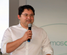 O presidente da Copel, Daniel Slaviero, e o superintendente de Projetos Especiais, Júlio Omori, estiveram ontem no Show Rural, em Cascavel, em reuniões com empresários e produtores das regiões Oeste e Sudoeste.
Foto: Valdenir Cavalheiro/Copel