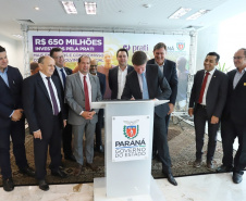 A empresa de medicamentos Prati-Donaduzzi confirmou nesta quarta-feira (5), em evento com o governador Carlos Massa Ratinho Junior, no Palácio Iguaçu, investimentos de R$ 650 milhões nos próximos três anos na ampliação da sua planta em Toledo, no Oeste do Paraná.   -  Curitiba, 05/02/2020  -  Foto: José Fernando Ogura/AEN
