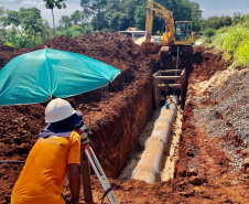 Investimentos são de mais de R$ 9 milhões nas obras, que estão em ritmo acelerado
Foto: Sanepar