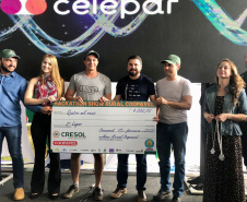 Competição apoiada pela Celepar e Fomento Paraná busca soluções inovadoras para serem aplicadas ao agronegócio. Solenidade de anúncio dos vencedores teve a presença do vice-governador.
Foto: CELEPAR