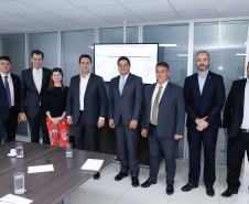AVIAÇÃO CIVIL  -  Governador Carlos Massa Ratinho Junior durante reunião com o secretário nacional da Aviação Civil (SAC), Ronei Saggioro Glanzmann, em Brasília (DF), na terça-feira (11).  -  Brasília, 11/02/2020  -  Foto: Rodrigo Félix Leal/AEN