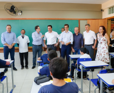 Governador Carlos Massa Ratinho Junior entrega a nova sede do Colégio Estadual Bandeirantes, em Campina Grande do Sul e libera recursos para pavimentação de ruas da cidade - Campina Grande do Sul, 13/02/2020 - Foto:  Rodrigo Félix Leal/AEN