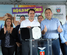 Governador Carlos Massa Ratinho Junior entrega a nova sede do Colégio Estadual Bandeirantes, em Campina Grande do Sul e libera recursos para pavimentação de ruas  da cidade  -  Campina Grande do Sul, 13/02/2020  -  Foto: José Fernando Ogura/AEN 