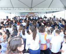 Governador Carlos Massa Ratinho Junior entrega a nova sede do Colégio Estadual Bandeirantes, em Campina Grande do Sul e libera recursos para pavimentação de ruas  da cidade  -  Campina Grande do Sul, 13/02/2020  -  Foto: José Fernando Ogura/AEN 