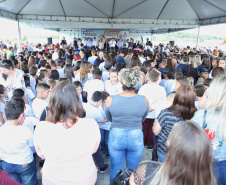 Governador Carlos Massa Ratinho Junior entrega a nova sede do Colégio Estadual Bandeirantes, em Campina Grande do Sul e libera recursos para pavimentação de ruas  da cidade  -  Campina Grande do Sul, 13/02/2020  -  Foto: José Fernando Ogura/AEN 