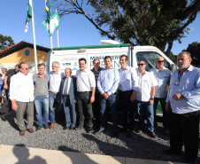 O governador Carlos Massa Ratinho inaugura a Escola Municipal Ana Zorning e confirma recursos para pavimentação, em Rio Negro, região sudeste do Paraná. Presentes no evento: prefeito de Rio Negro, Milton José Paizani; secretário de Desenvolvimento Urbano, João Carlos Ortega; secretário de Educação e do Esporte, Renato Feder; de Agricultura e Abastecimento, Norberto Ortigara; entre outros.Rio Negro, 13-02-20.Foto: Arnaldo Alves / AEN.