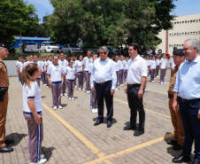 Governador Carlos Massa Ratinho Junior visita o Colégio MIlitar de Maringá  -  Maringá, 14/02/2020  -  Foto: Rodrigo Félix Leal/AEN