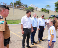 Governador Carlos Massa Ratinho Junior visita o Colégio MIlitar de Maringá  -  Maringá, 14/02/2020  -  Foto: Rodrigo Félix Leal/AEN