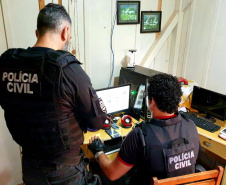 A Polícia Civil prendeu sete homens em flagrante durante a Operação Luz na Infância 6, nesta terça-feira (18) no Paraná.  -  Curitiba,  18/02/2020  -  Foto: Divulgação Polícia Civil do Paraná/SESP