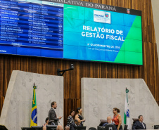 Em audiência pública, o secretário estadual da Fazenda, Renê de Oliveira Garcia Junior, apresenta nesta terça-feira (18),  no Plenário da Assembleia Legislativa, os dados relativos ao cumprimento das metas fiscais do 3º (terceiro) quadrimestre de 2019.  18/02/2020  -  Foto: Geraldo Bubniak/AEN