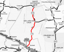 O Departamento de Estradas de Rodagem do Paraná (DER/PR) está atuando em quatro rodovias da região Noroeste, próximas ao Rio Paranapanema, divisa com São Paulo.  -  Foto: Divulgação DER