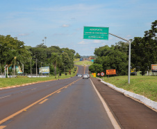 O Governador Carlos Massa Ratinho Junior confirmou nesta sexta-feira (28), durante a inauguração de obras do Aeroporto Internacional de Foz do Iguaçu, que o Governo Federal concordou em delegar ao Estado a BR-469,  conhecida como Rodovia das Cataratas.Foz do Iguaçu, 28/02/2020 - Foto: Geraldo Bubniak/AEN