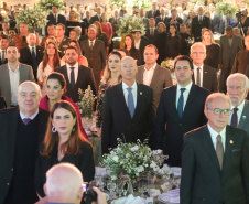 O governador Carlos Massa Ratinho Junior participa da posse de Camilo Turmina, novo presidente da Associação Comercial do Paraná. Presentes: Glaucio Geara, ex-presidente da ACP; os ex-governadores: Mario Pereira; Orlando Pessuti; e Cida Borghetti; vice- governador Darci Piana; o prefeito de Curitiba, Rafael Greca; entre outros.
Curitiba, 05-03-20.
Foto: Arnaldo Alves / AEN.
