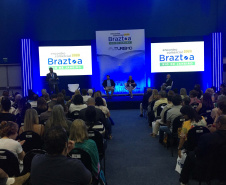 A Paraná Turismo participou nesta terça feira (10) do Encontro Comercial Braztoa Rio de Janeiro 2020, evento exclusivo para agentes de viagens que aconteceu no Centro de Convenções Sul América no Rio de Janeiro. O painel de abertura teve como tema “Qual é o futuro que você vê? O futuro é agora!”. Foto: Paraná Turismo