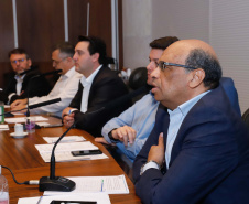 O governador Carlos Massa Ratinho Junior participou nesta segunda-feira (13) de uma videoconferência com os três senadores que representam o Estado no Congresso Federal, Álvaro Dias, Flávio Arns e Oriovisto Guimarães. O encontro foi pautado por questões econômicas e a necessidade de apoio ao projeto que pede o ressarcimento da União aos estados pelas perdas de arrecadação de ICMS e IPVA em razão da pandemia da Covid-19. Os dois tributos representam 78% da receita corrente líquida do Paraná.