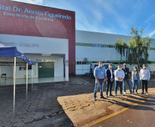Sanepar atua na desinfecção do entorno de hospitais de Londrina. Foto: Sanepar