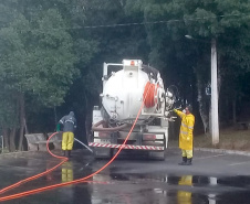 Sanepar continua desinfecção em hospitais e asilos. Foto: Sanepar