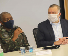 As secretarias de Estado da Justiça, Família e Trabalho e da Agricultura e Abastecimento e a Celepar apresentaram nesta sexta-feira (08) o cronograma e processo de distribuição do Cartão Comida Boa em Curitiba, a partir da próxima segunda-feira.Foto: SEJUF