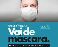 Campanha vai incentivar uso de máscaras nos ônibus. 