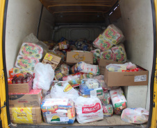 Servidores da Segurança arrecadam mais de 20 toneladas de alimentos. Foto:SESP