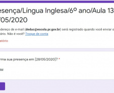 Aula Paraná facilita registro de presença do aluno. Foto:SEED