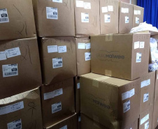 O Departamento Penitenciário do Paraná (Depen) recebeu 111,6 mil máscaras de proteção que serão destinadas à população carcerária e aos profissionais que atuam em unidades prisionais do Estado.  Foto: Depen