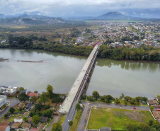 Nova ponte viabiliza importante eixo de crescimento de União da Vitória. Foto: José Fernando Ogura/AEN