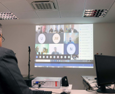 Os secretários da Saúde, Beto Preto, e da Agricultura e do Abastecimento, Norberto Ortigara, participaram nesta terça-feira (16) de uma reunião online com representantes do setor da agropecuária para tratar de ações de enfrentamento à Covid-19 relacionados aos funcionários de frigoríficos. Participaram mais de 100 pessoas ligadas a entidades agropecuárias e à saúde ocupacional. Foto:SESA