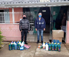 Empregados da Sanepar em União da Vitória encontraram um jeito de continuar sendo solidários mesmo durante a pandemia