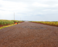 Obras do contorno viário de Palotina que terá extensão de cerca de 16 km e está sendo construído para desviar o trânsito de caminhões do centro da cidade.Foto: Geraldo Bubniak/AEN