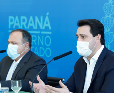 Governador Carlos Massa Ratinho Junior, recebe o ministro interino Eduardo Pazuello.