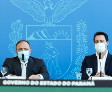 Governador Carlos Massa Ratinho Junior, recebe o ministro interino Eduardo Pazuello.