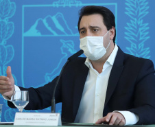 Governador Carlos Massa Ratinho Junior, recebe o ministro interino Eduardo Pazuello.