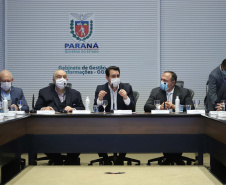 Governador Carlos Massa Ratinho Junior, recebe o ministro interino Eduardo Pazuello.