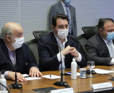 Governador Carlos Massa Ratinho Junior, recebe o ministro interino Eduardo Pazuello.
