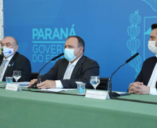 Governador Carlos Massa Ratinho Junior, recebe o ministro interino Eduardo Pazuello.