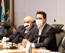 Governador Carlos Massa Ratinho Junior, recebe o ministro interino Eduardo Pazuello.