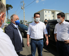 O Governador Carlos Massa Ratinho Junior vistoria  nesta terca-feira (11/08), 416 unidade habitacionais no Loteamento Sao Geronimo em Campo Largo. Campo Largo, 11/08/2020 - Foto: Geraldo Bubniak/AEN
