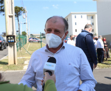 O Governador Carlos Massa Ratinho Junior vistoria  nesta terca-feira (11/08), 416 unidade habitacionais no Loteamento Sao Geronimo em Campo Largo. Secretario Desenvolvimento Urbano e de Obras Públicas,  Joao Carlos Ortega em entrevista. Campo Largo, 11/08/2020 - Foto: Geraldo Bubniak/AEN