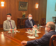 Em Brasília, o chefe da Casa Civil, Guto Silva, e o diretor presidente do Tecpar, Jorge Callado, participaram de reuniões na Anvisa e na Embaixada Russa para agilizar o processo de aprovação dos estudos clínicos da vacina no Brasil. Serão testados 10 mil voluntários, com prioridade para profissionais de saúde. Foto: Casa Civil